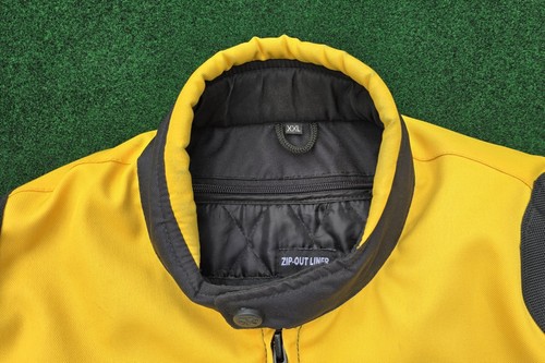 VTG Xelement Motorcycle Jacket Nylon Black Yellow PADDED Racing Men's Size XXL - Picture 7 of 13