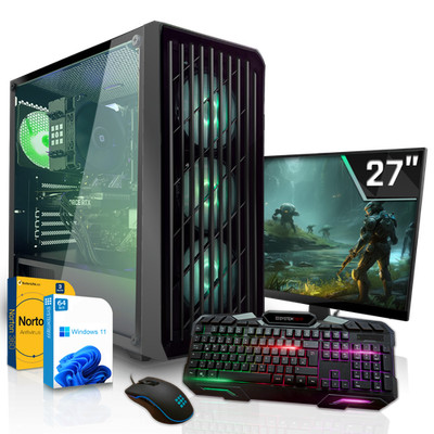 Gamer PC Set Ryzen 7 5700 Radeon RX 9060 XT 16GB 32GB DDR4 1TB NVMe 27 Zoll TFT
