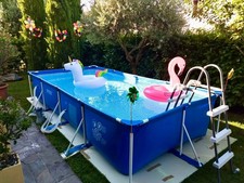 Piscina iNTEX 450 x 220 x 84 Con Pompa di filtraggio, scaletta e base salvaprato
