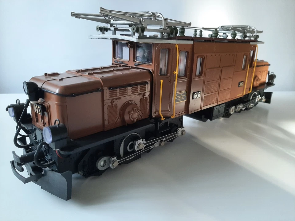 Spur G - braunes RhB-Krokodil Nr. 413 von LGB - digital + Licht + Sound  - TOPP - Bild 3 von 4