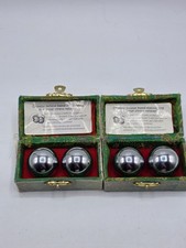 Vintage Chinese Baoding Balls in box Metal Exercise Balls Stress Relief 2 Sets