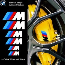 6x BMW M Sport Badge Quality Brake Caliper Decals Stickers - Black & Colours