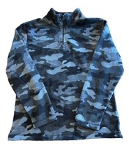 THE CHILDRENS PLACE BOYS BLACK CAMO 1/4 ZIP PULLOVER FLEECE TOP YOUTH L 10/12