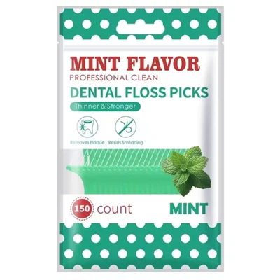 150 DENTAL FLOSS STICKS INTERDENTAL TOOTH HARPS MINT FLAVOR TEETH PICK ORAL CARE