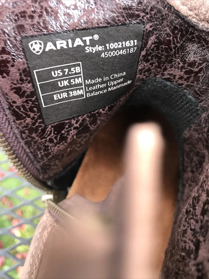 Женские ковбойские сапоги Ariat Duchess с бахромой коричнево-коричневые 7,5B на боковой молнии - Изображение 2 из 4