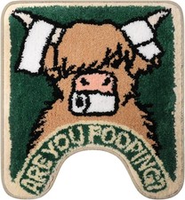 Toilet Rugs U Shaped, Non Slip Absorbent Highland Cow Bathroom Rug