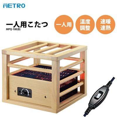 NEW METRO Mini Kotatsu for 1 Person Square Wooden Electric Heater 