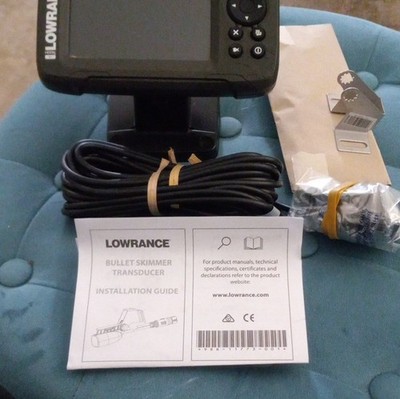 Lowrance HOOK 4x Fish Finder with new Bullet Skimmer Transducer & Mount