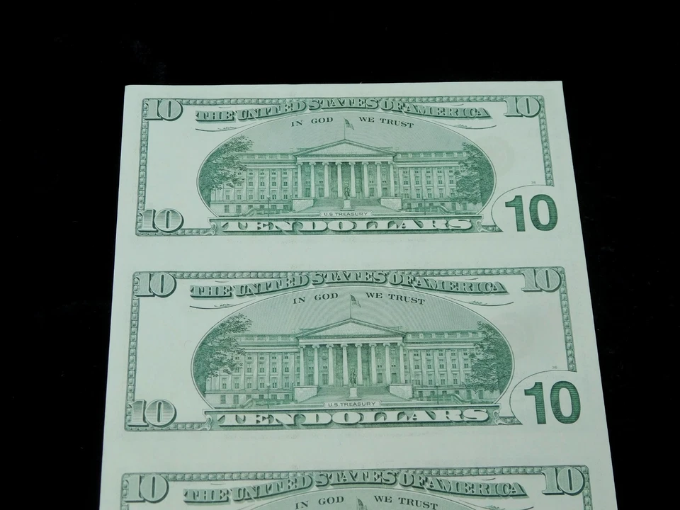 2003 $10 Federal Reserve Uncut Sheet of 4x UNC **STAR** Notes - Image 4 of 4