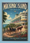 MACKINAC ISLAND MICHIGAN TRAVEL POSTER *2X3 FRIDGE MAGNET* CHARM GRAND HOTEL MI