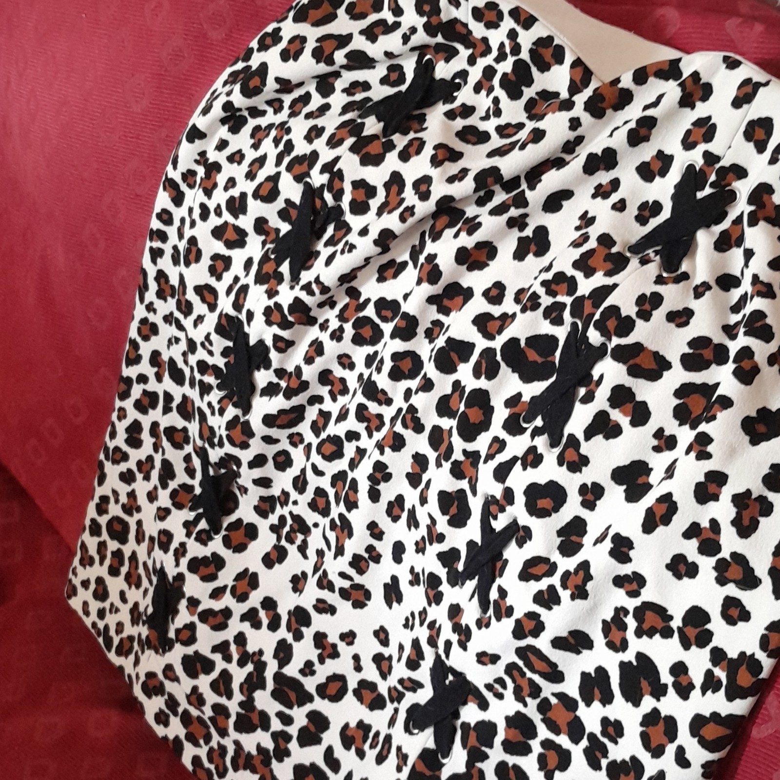 BOLD elements Leopard Print Knit Pencil Skirt Bow… - image 6