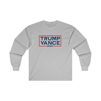 Trump Vance 2024 Cotton Long Sleeve Tee, Trump 2024 T-Shirt, JD Vance Shirt
