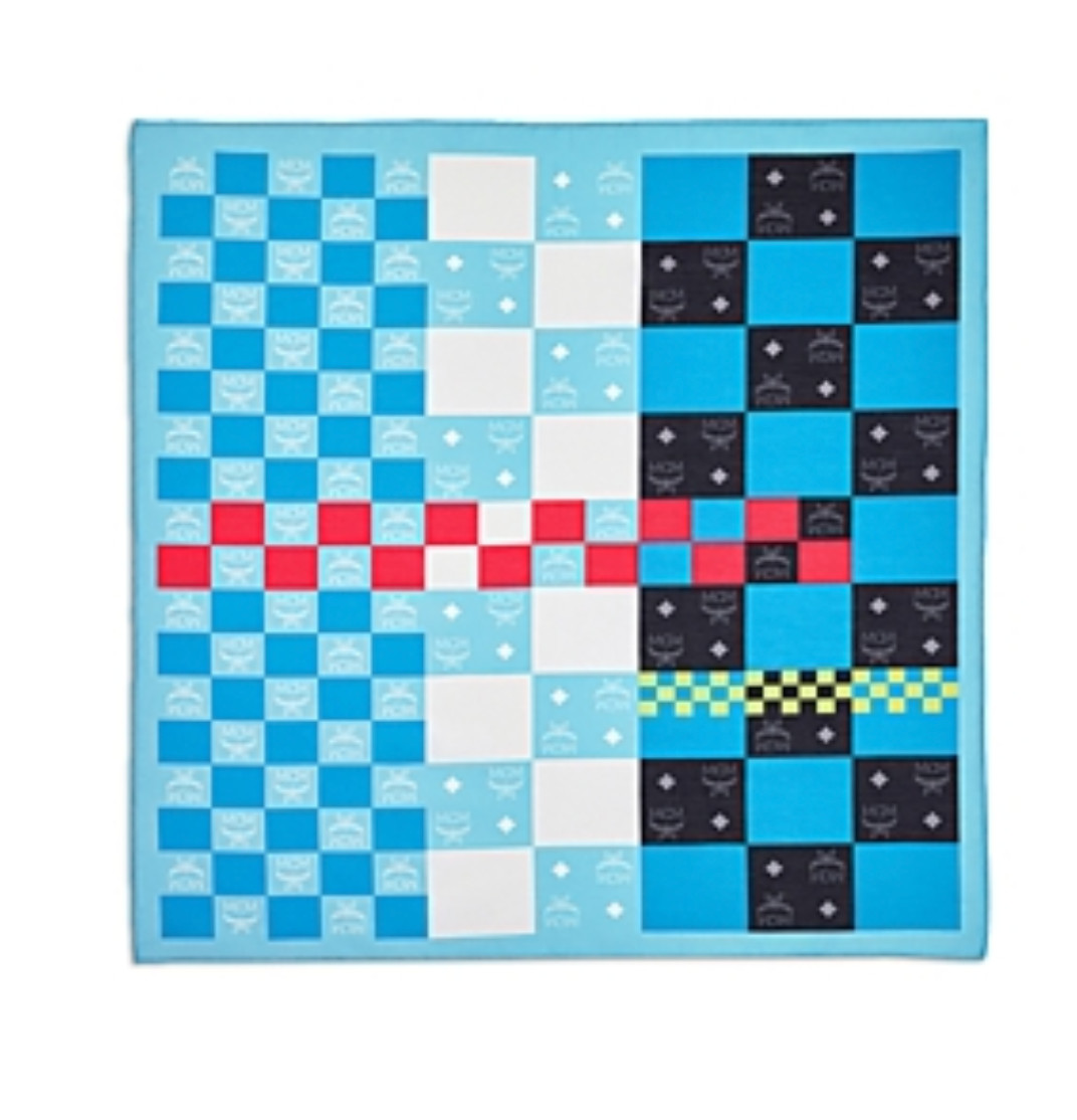 НОВАЯ коллекция шарфов W TAGS MCM с принтом в шахматном порядке из хлопка и шелка OS 19890₽