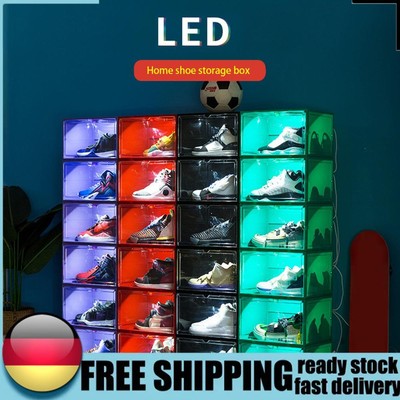 LED Luminous High Heels Boxes Dustproof Sound Control AJ Display Case Home Decor