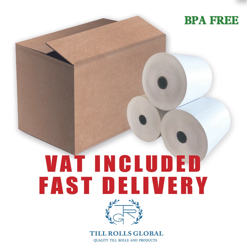 TILL ROLLS GLOBAL Thermal Till Rolls 80 x 80mm SPECIAL OFFER (Box of 100)