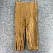 Alfred Dunner Pants Women 10P Petite Brown High Rise Flat Front Pull On Chino