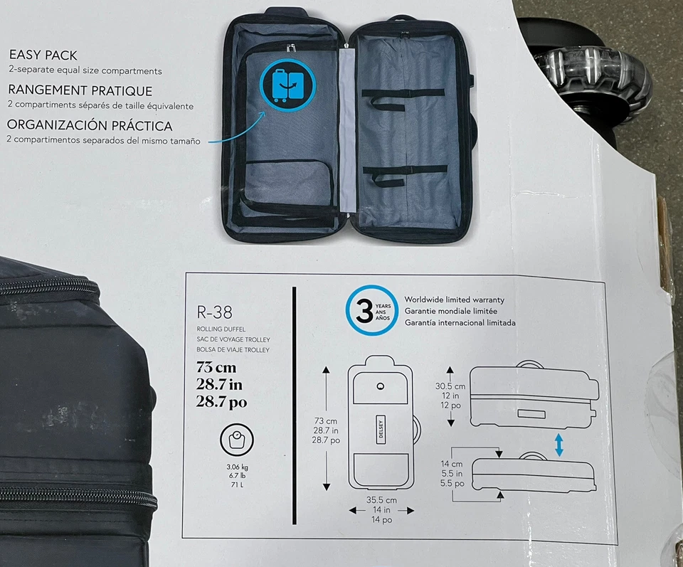 Delsey Paris R-38 Rolling Duffle 28" - Image 4 of 4