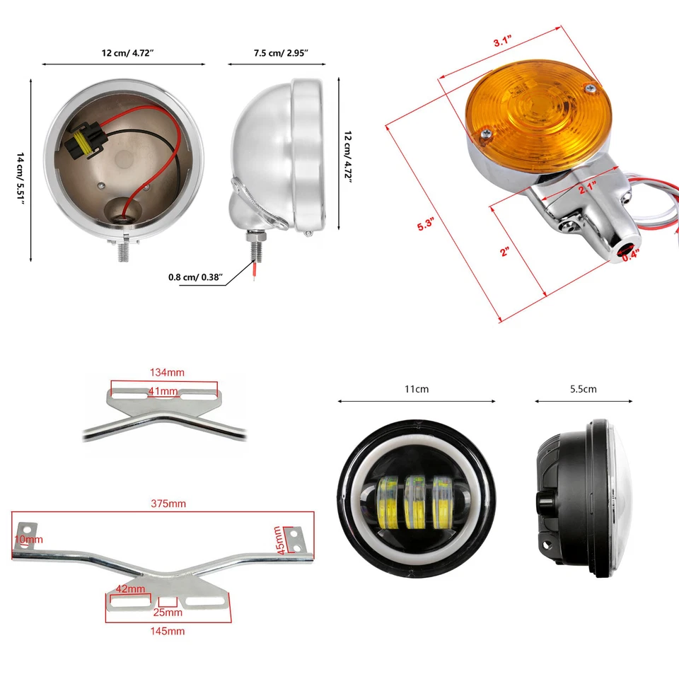 Faro LED DRL de 7 pulgadas + luces de paso para Harley Fatboy Sportster XL1200 883 Foto 2 de 4