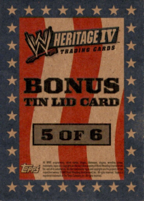 Randy Orton 2008 Topps WWE Heritage IV Superstar Bonus Tin Lid