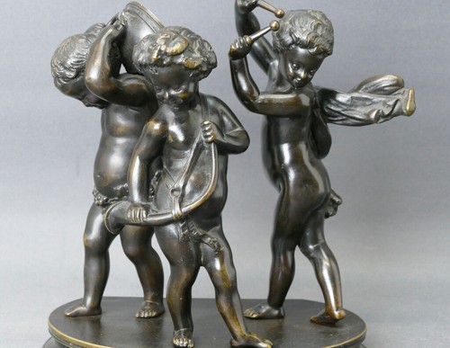 Claude Michel Clodion, 19th Century, Bronze, Children Playing Music, 19.5cm - Picture 2 of 11
