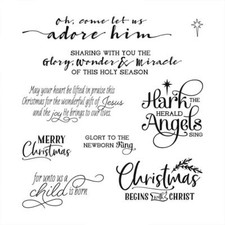 Xmas Christmas Greetings Words Phrases Soft Rubber Gel Stamps for Card Making...