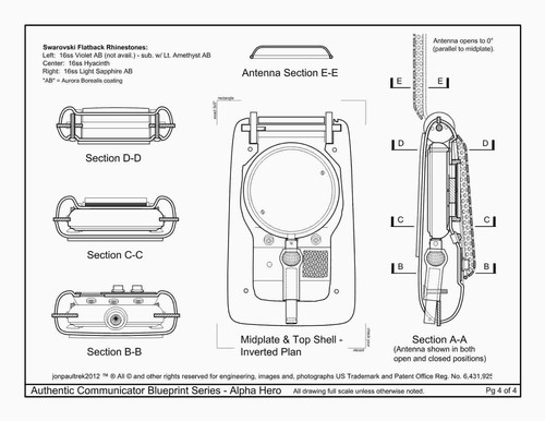 Star Trek, Conjunto de Antena Comunicadora Alpha de Latón, KIT DE SEIS PIEZAS NUEVO - Imagen 20 de 23