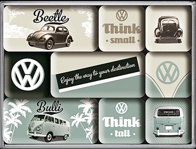 Volkswagen VW groß & klein 9er Set Mini Kühlschrankmagnete