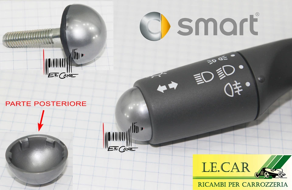 SMART (RICAMBIO ORIGINALE) 1 TAPPO GRIGIO DEVIO LUCI / VITE ACCESSORI SMART FORTWO 450 dal 9/1998 > 6/2007