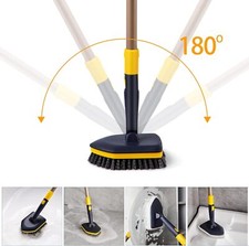 Tub Tile Scrubber Brush 2 in 1 Cleaning Brush 58.2 Inch Adjustable Telescopic