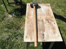 Unique Vintage 12 lb Round Sledge Hammer Head, Fence Post Sledge Maul Antique.
