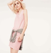 NWT ANN TAYLOR LOFT LOU & GREY STRIPED BLOUSON TANK DRESS SIZE: S 343098