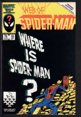 WEB OF SPIDER-MAN #18 8.0 // 2ND CAMEO APP EDDIE BROCK MARVEL 1986