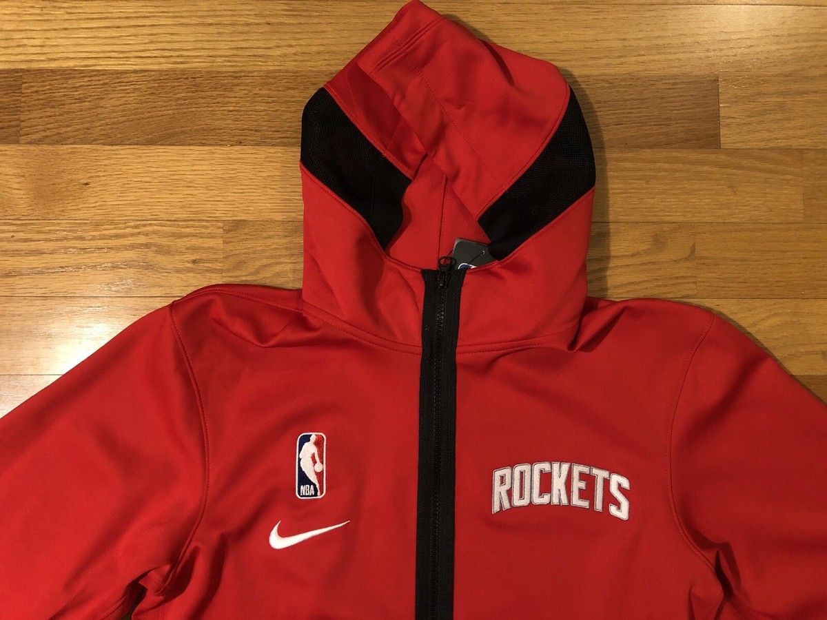 New S Nike Houston Rockets Red Therma Flex Showtime Hoodie NBA 