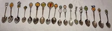 Lot of 18 Miniature, Vintage, Collectible Souvenir Spoons Featuring USA States