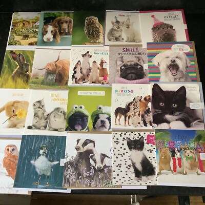 Restposten 20 verschiedene Geburtstagskarten (5,5'' x5,5'') funktioniert je 60p (N2)