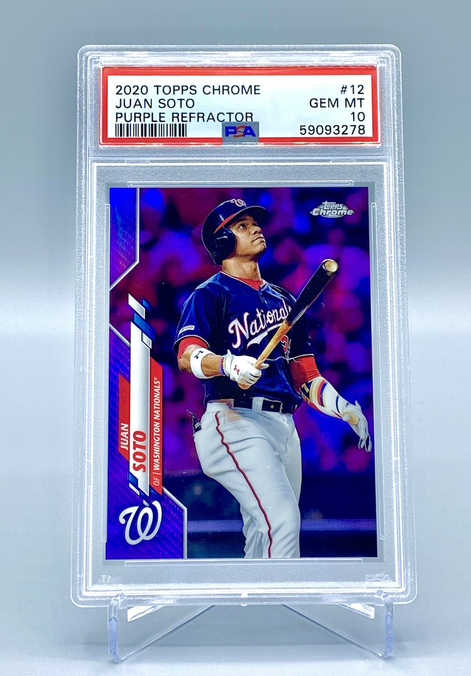 2020 Topps Chrome Purple Refractor /299 Juan Soto #12 PSA 10 GEM MINT!