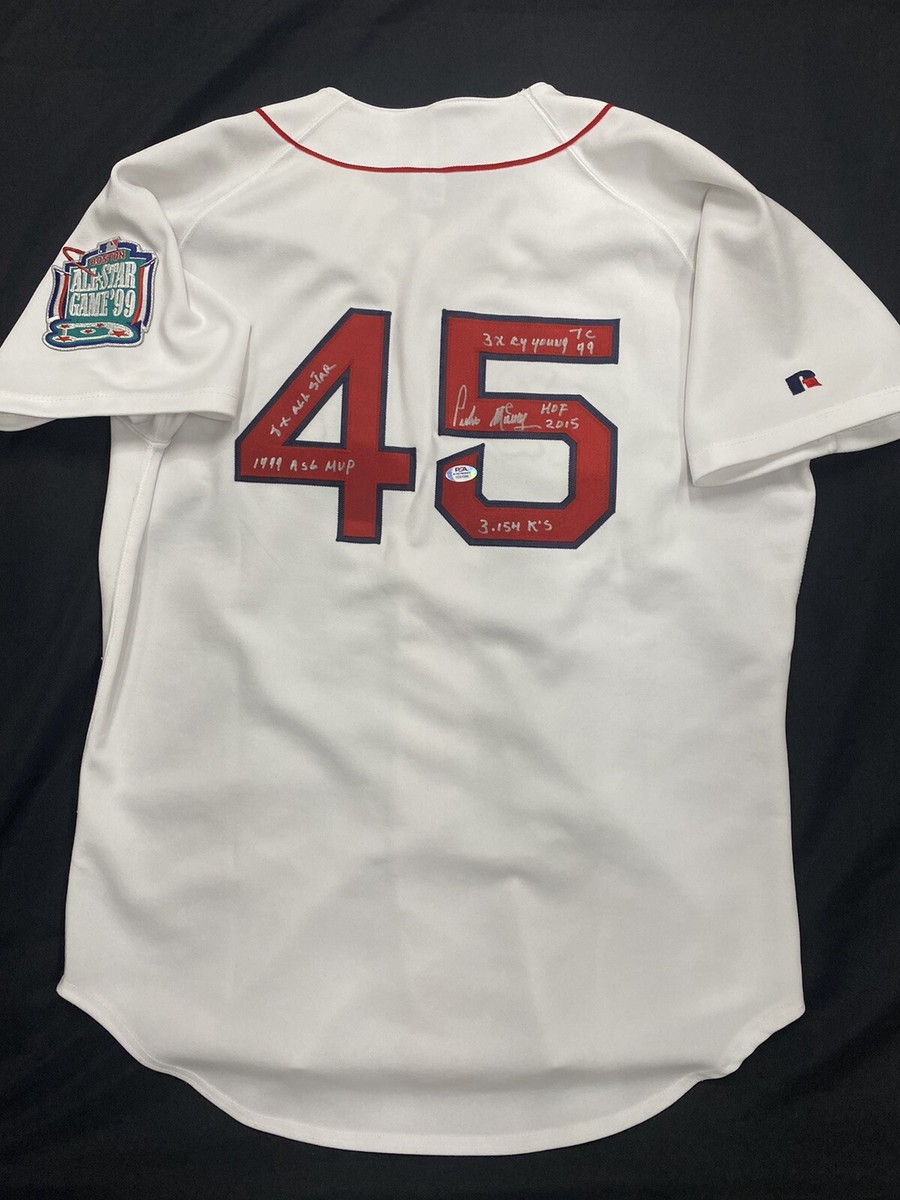 Pedro Martinez Signed Authentic Russell Red Sox Stat Jersey