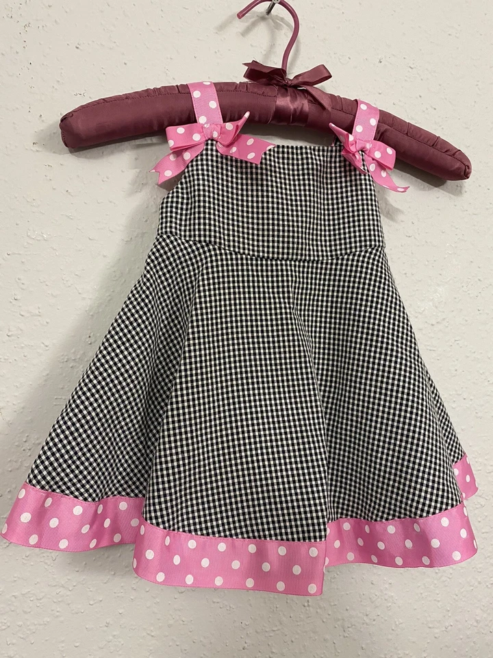 Bonnie Bebé Niña Negro y Rosa 12 Meses Vacaciones Arco Infantil Fiesta Sin Mangas Punto Foto 4 de 4