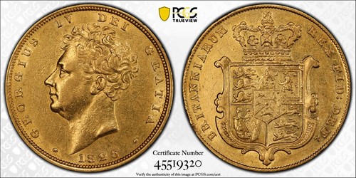 1826 Great Britain Gold Sovereign, George IV - S-3801 - PCGS AU Detail