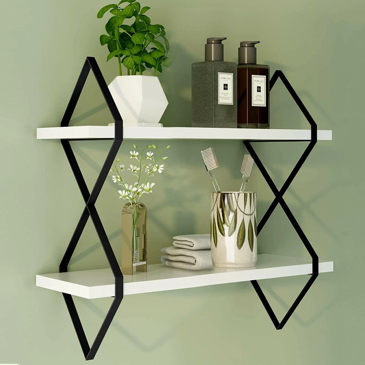 White floating bookshelves deals