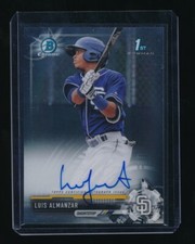 LUIS ALMANZAR 2017 BOWMAN CHROME PROSPECT RC AUTO *SAN DIEGO PADRES*