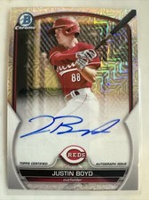 2023 Bowman Chrome Mega Justin Boyd Rookie Mojo Refractor Auto Cincinnati Reds