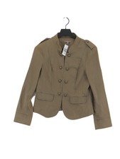 Katies Women's Jacket Uk 12 Green Cotton With Elastane Bomber Jacket