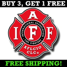 IAFF 4" Decal - Firefighter Maltese Cross Sticker