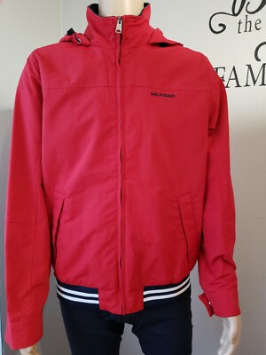 TOMMY HILFIGER Men's Red Jacket Size M Medium Zip Up Adaptive Regatta