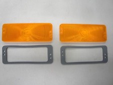 65 66 1965 1966 Ford Truck Amber Park Light Lens Set W Gaskets New