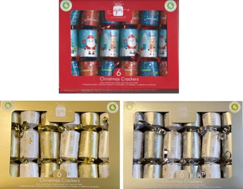 Christmas Mini Bon Bon Crackers - Pack of 6 - Christmas Party Supplies - Foto 1 di 4