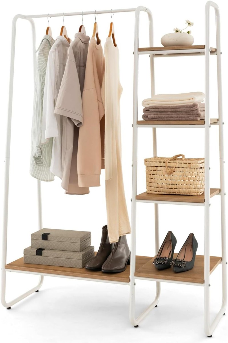 Kleiderständer Garderobe Kleiderregal Kleiderschrank Kleiderstange 4 Regal 150cm