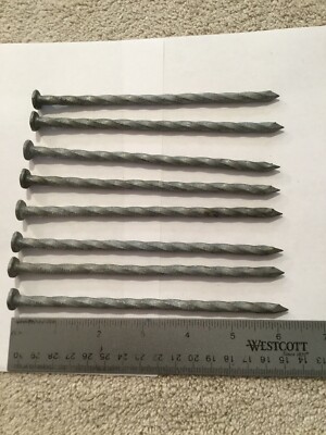 VERZINKTE LANDSCHAFT 6 ZOLL SPIKES. Spirale. 8 Stück. NEU.