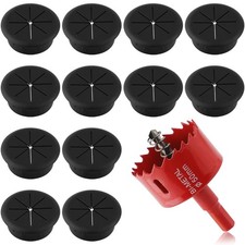 "2 Inch Desk Grommet Set - 12 Wire Covers for Cables, Hole Saw Included"
